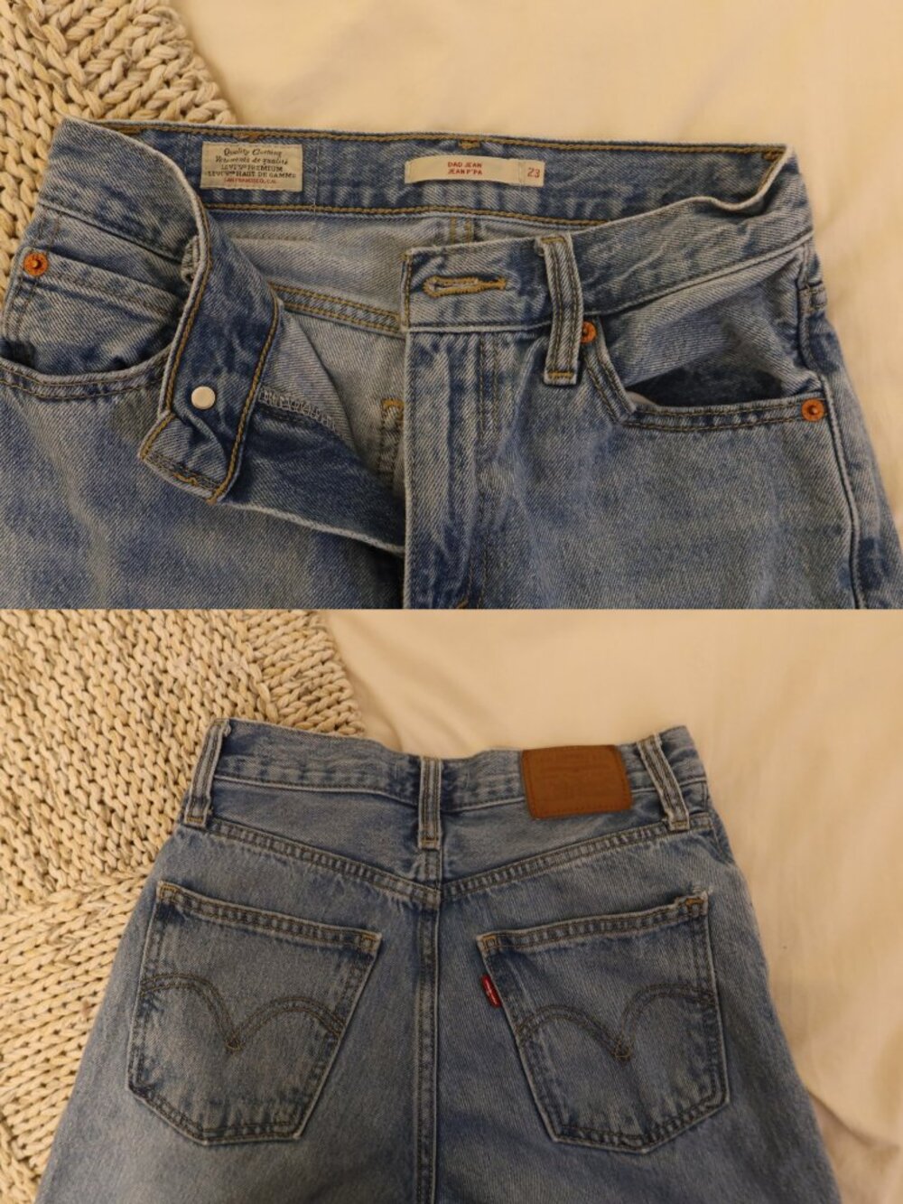 Levi's Dad Jeans Light Wash Denim Size 23 High Rise Straight Leg